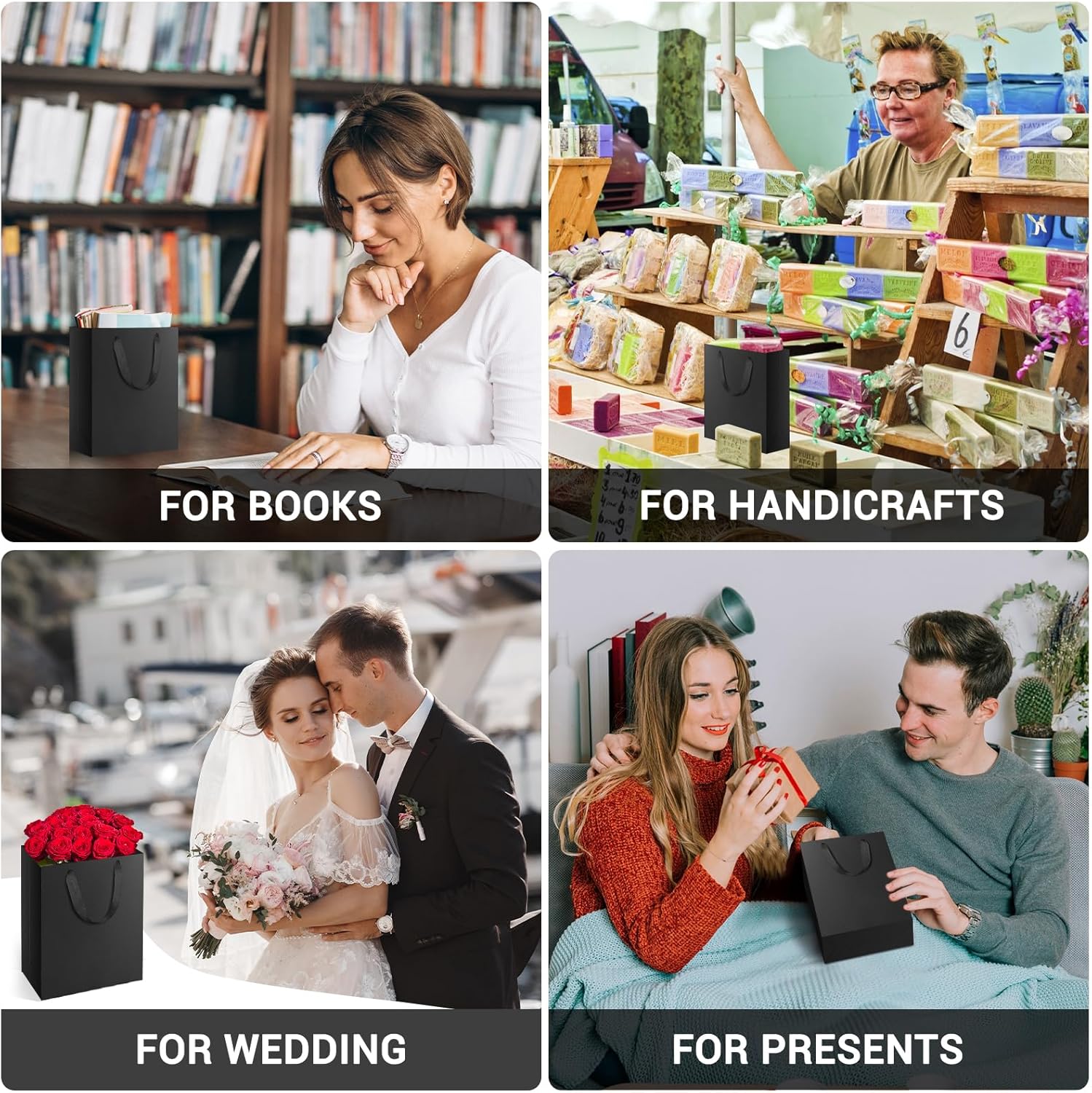 Bolsas de Papel Negro 30 PCS Bolsas de Papel Negro 30 PCS